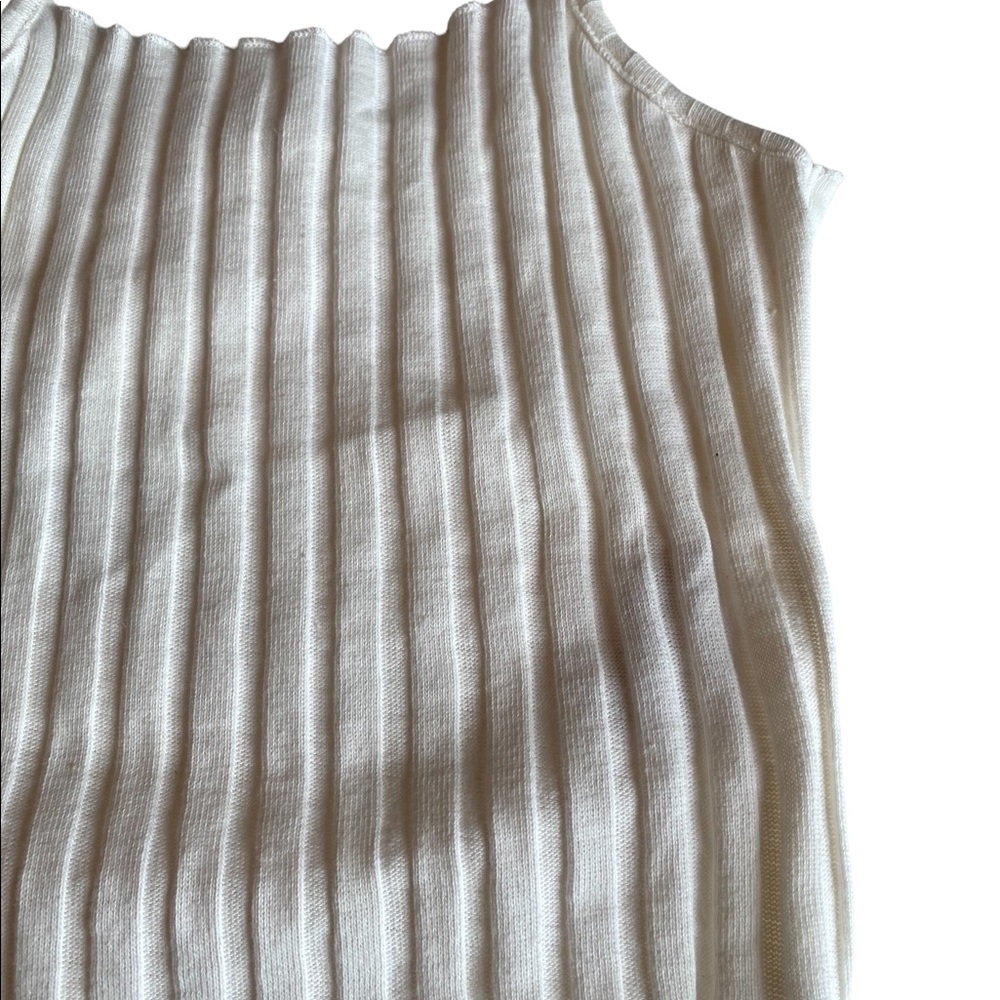 Zara Ivory Ribbed Crop Tank Top - Picture 6 of 13